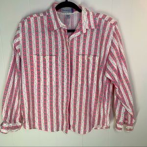 Vintage 1990s Women’s Floral Button Down Shirt Size Large